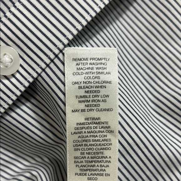 CHICO’S Women’s Black and White Button Down Striped Shirt - Picture 8 of 9